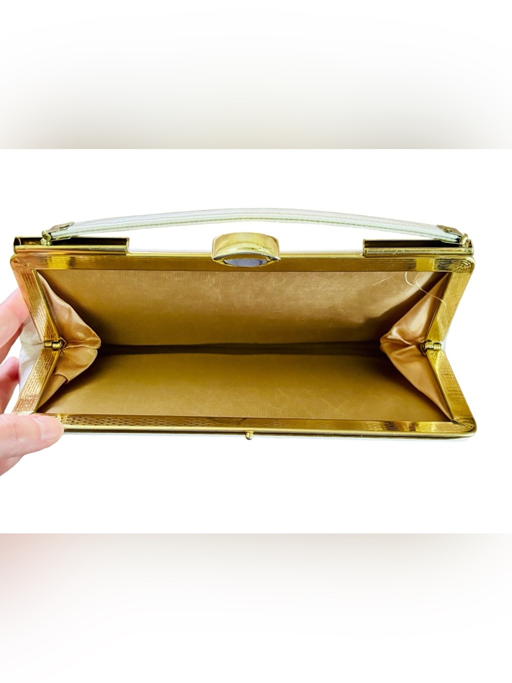 Pappagallo Vintage 70s Brown Leather Clutch with Gold Chain - Picture 14 of 14